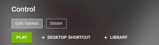 Nvidia GeForce Now search page