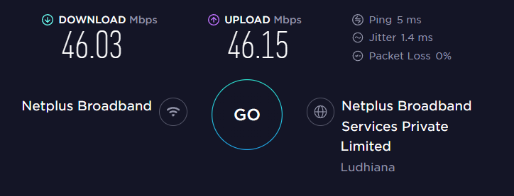 Netplus Broadband Speed Test