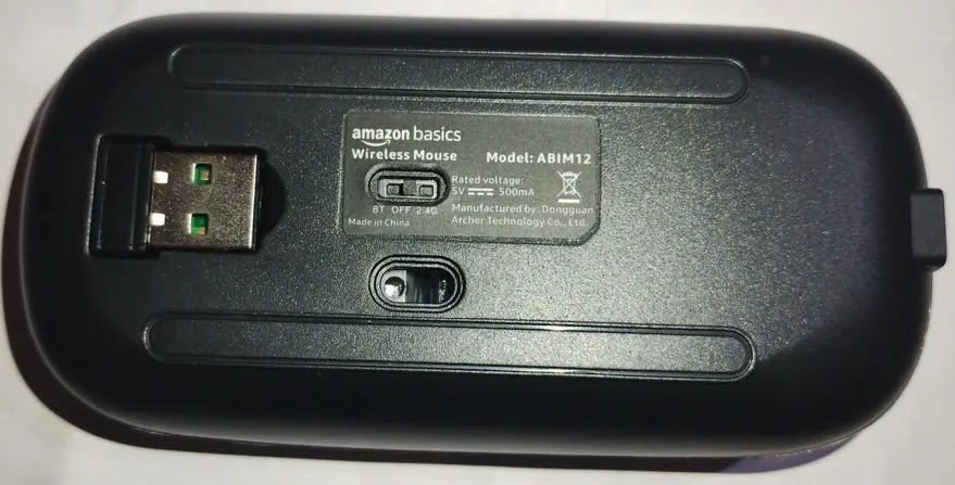 Amazon Basics Wireless Rechargeable Mouse connectivity options